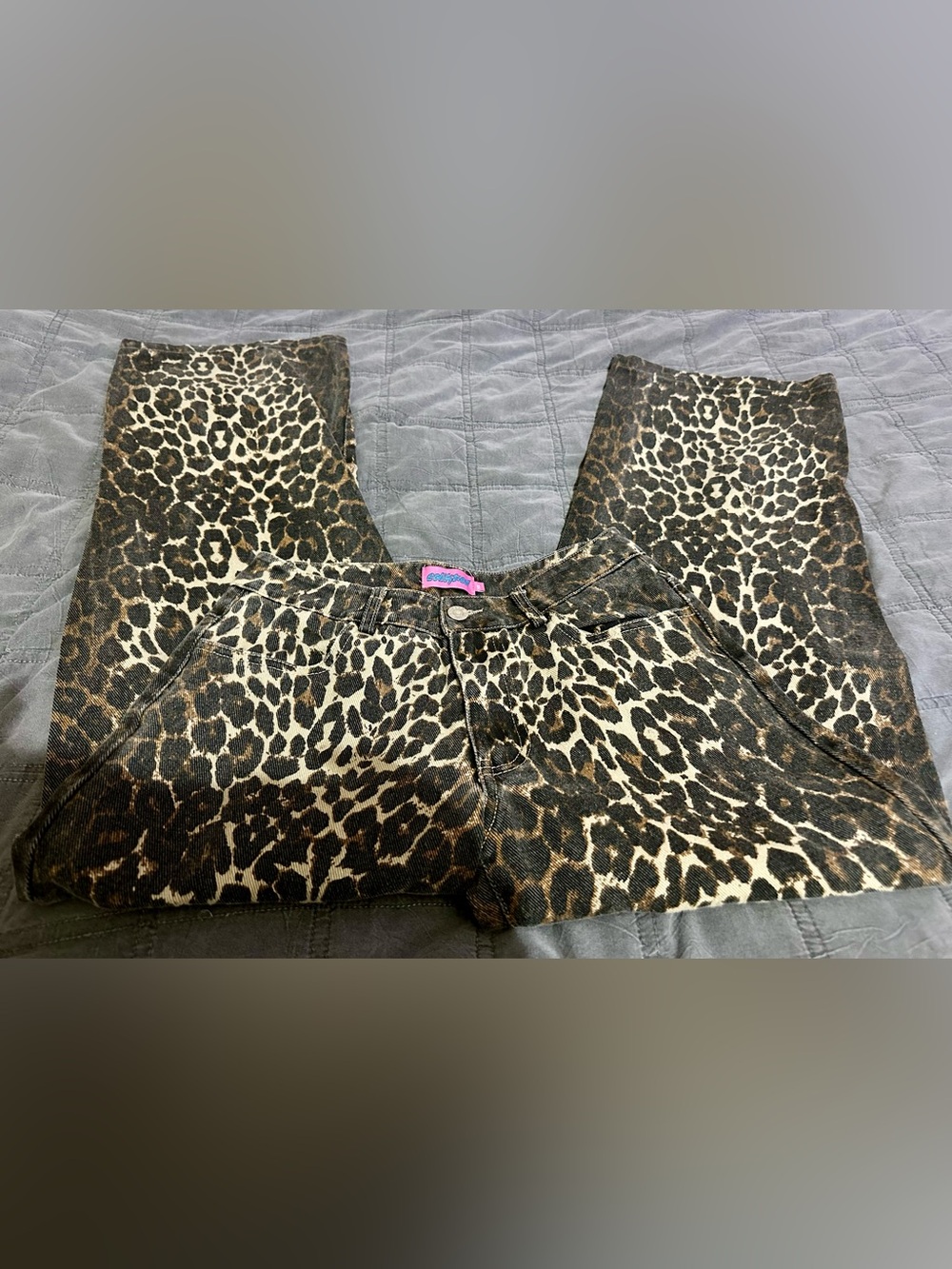 Edikted Leopard Print Women’s Jeans - Black, Brown, Cream